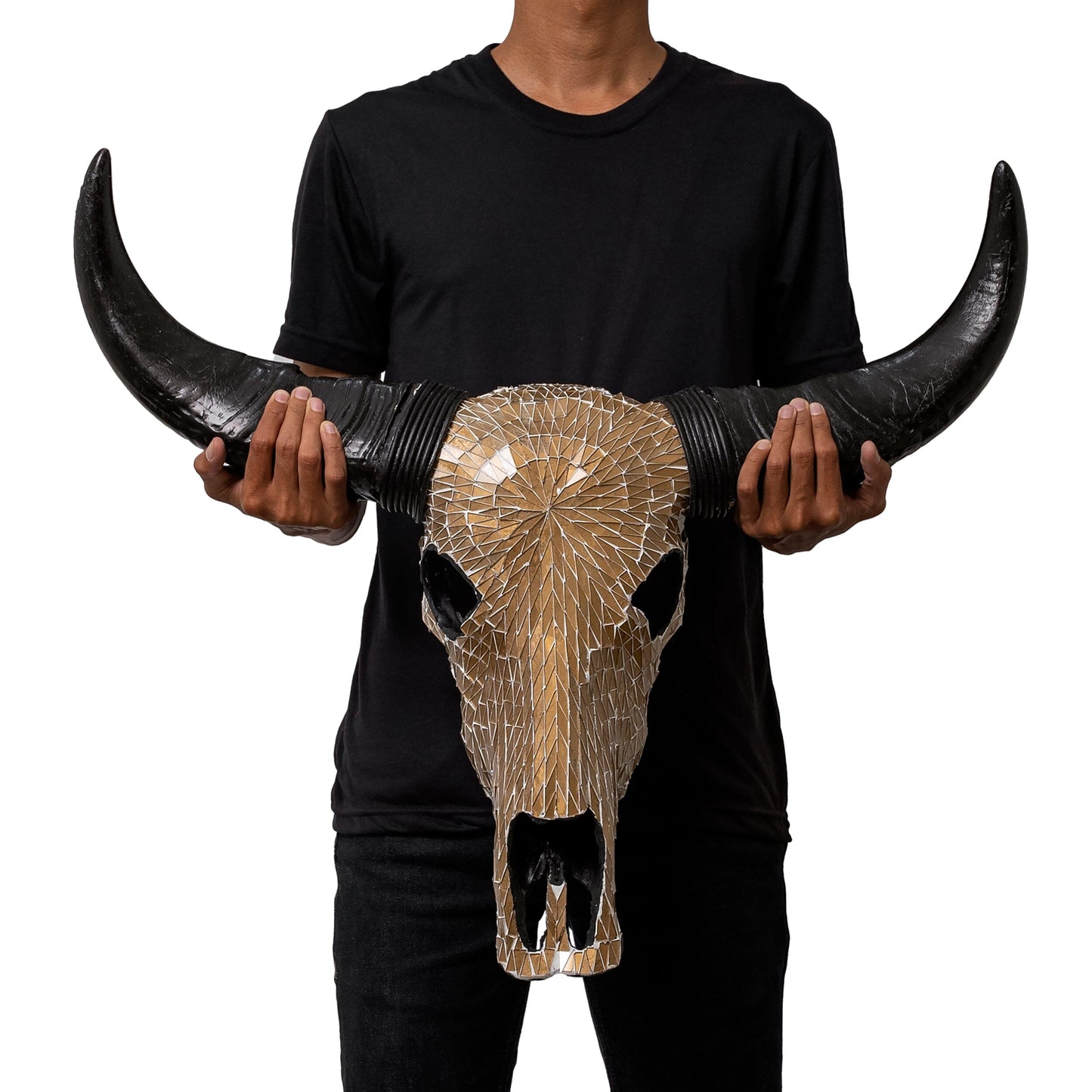 Buffalo Skull - Mocha Mirror // Mosaic Finish
