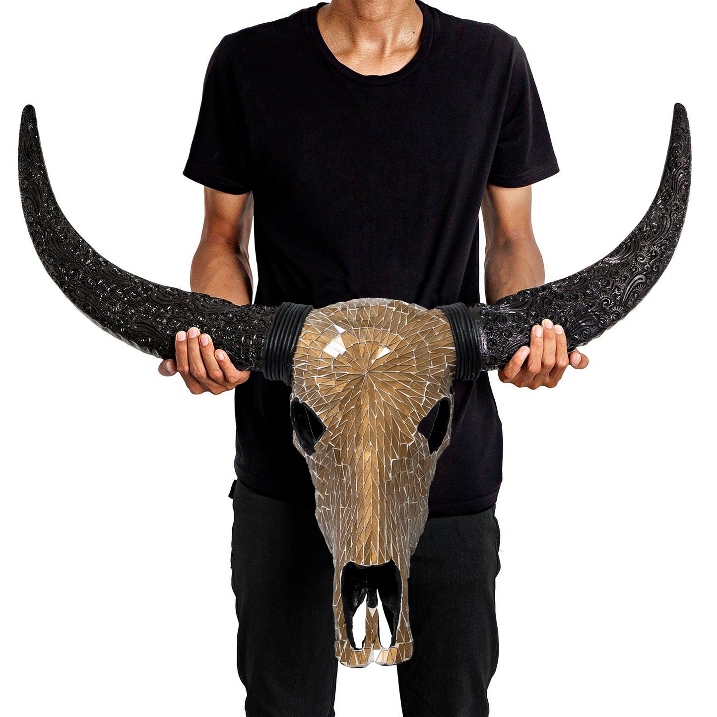 Buffalo Skull - Mocha Mirror // Mosaic Finish