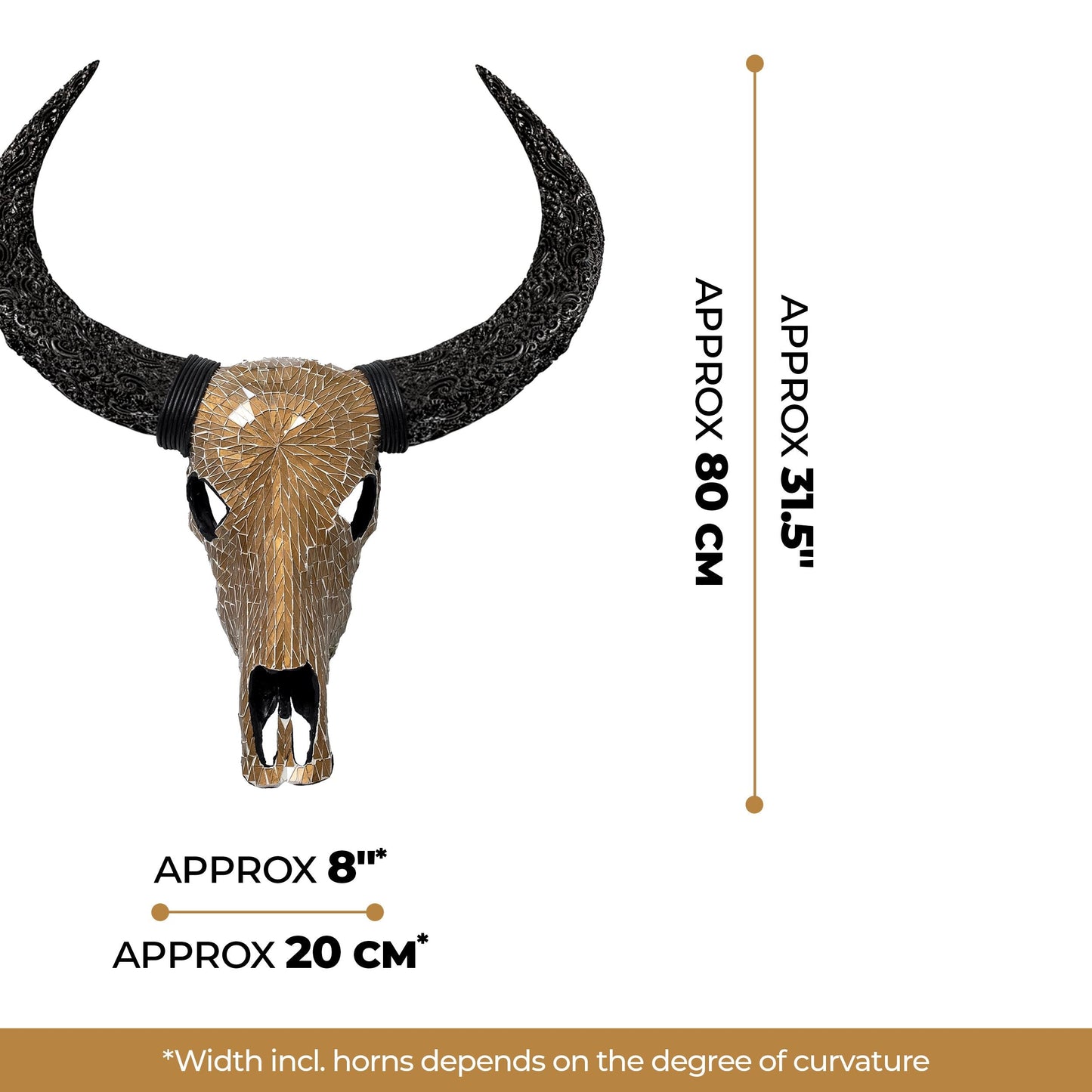Buffalo Skull - Mocha Mirror // Mosaic Finish
