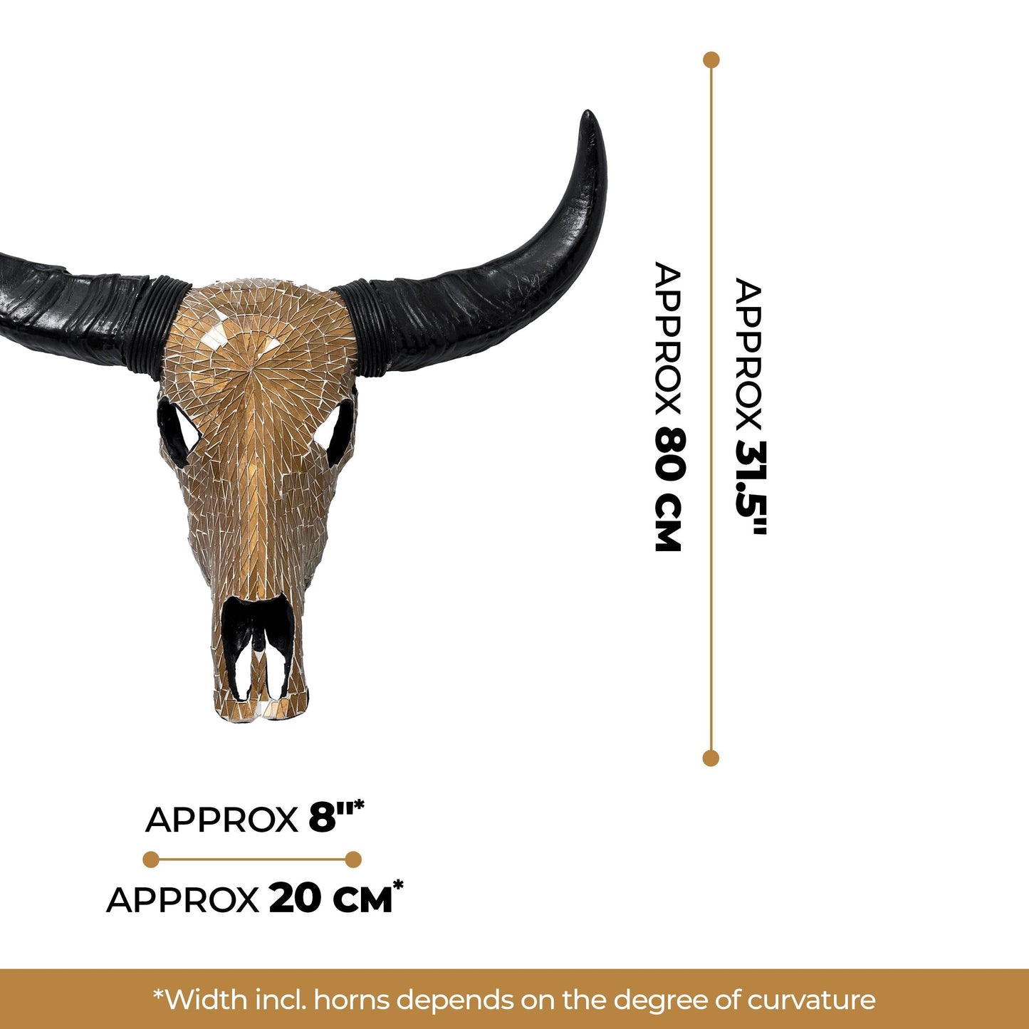 Buffalo Skull - Mocha Mirror // Mosaic Finish
