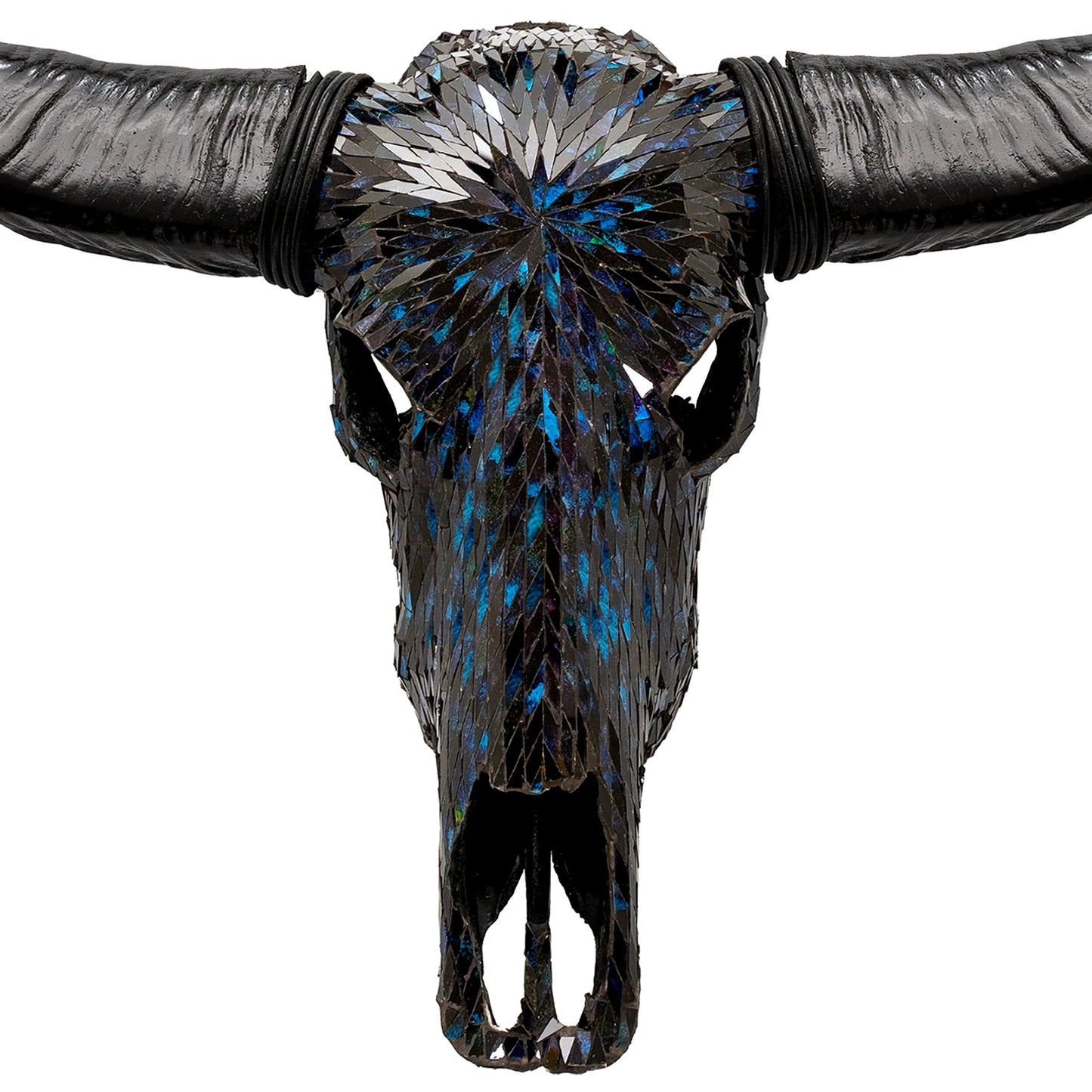 Buffalo Skull - Blue Mirror // Mosaic Finish