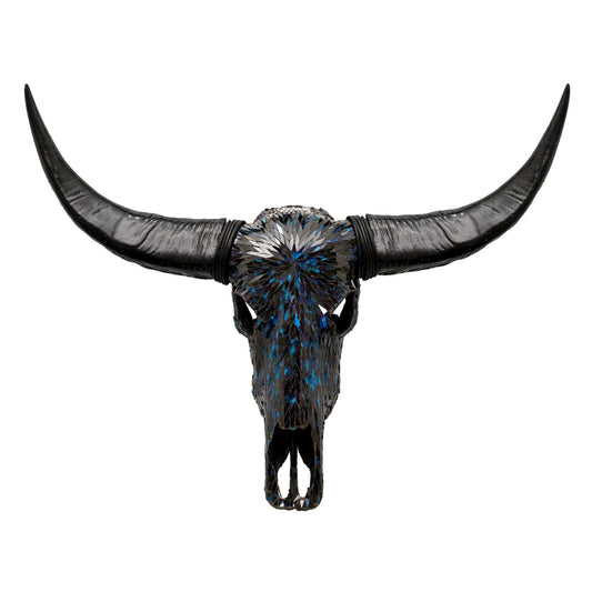 Buffalo Skull - Blue Mirror // Mosaic Finish