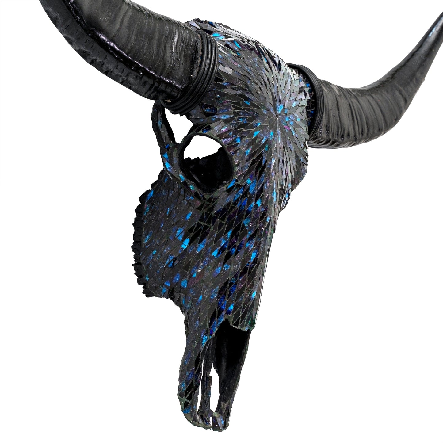 Buffalo Skull - Blue Mirror // Mosaic Finish