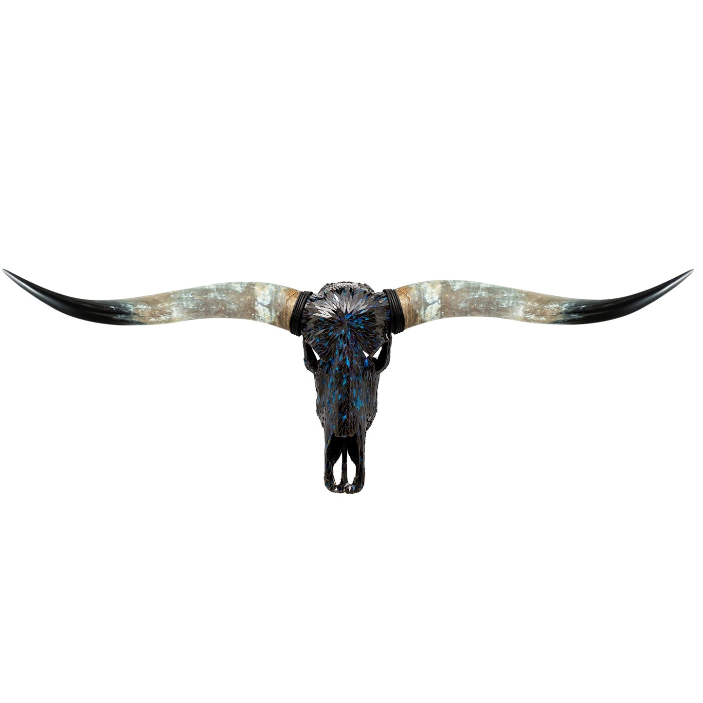 Longhorn Skull - Blue Mirror // Mosaic Finish