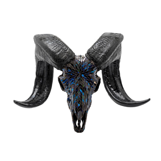 Ram Skull - Blue Mirror // Mosaic Finish
