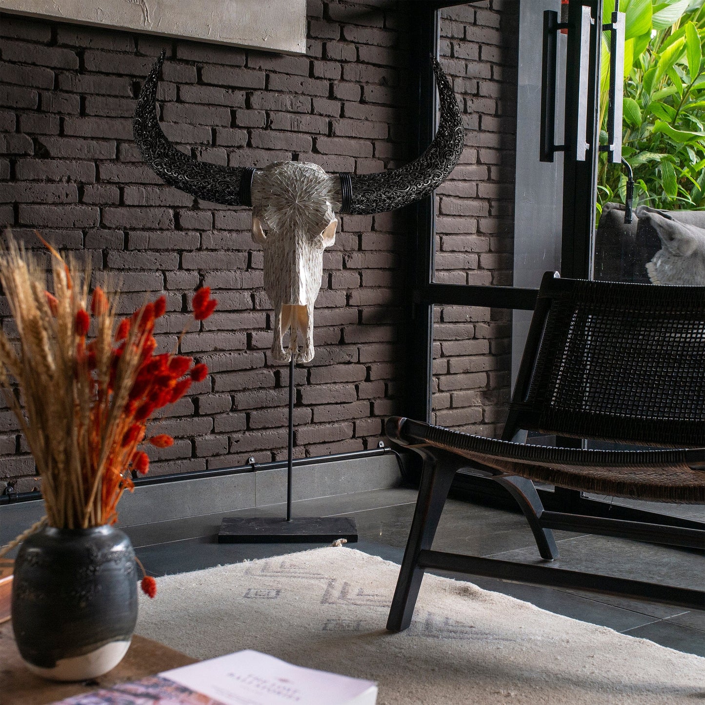 Buffalo Skull - Beige Mirror // Mosaic Finish