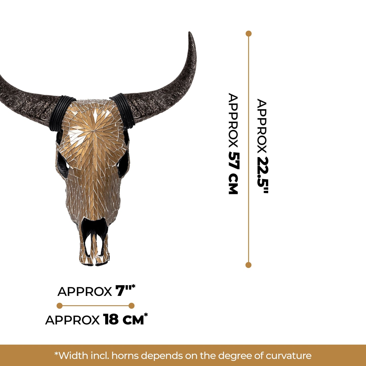 Cow Skull - Mocha Mirror // Mosaic Finish
