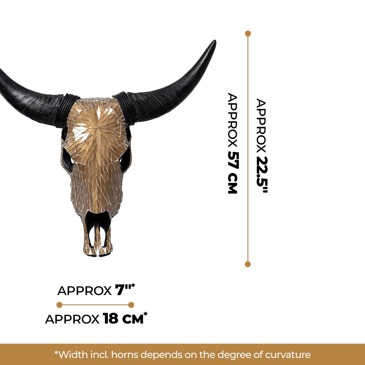 Cow Skull - Mocha Mirror // Mosaic Finish