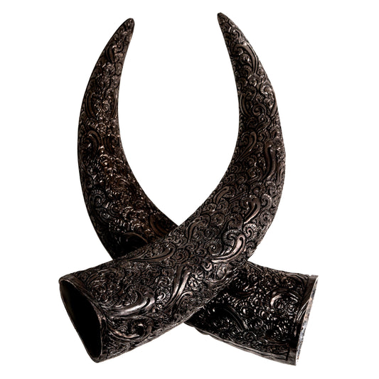 Hand Carved Cow Skull - Golden Titan