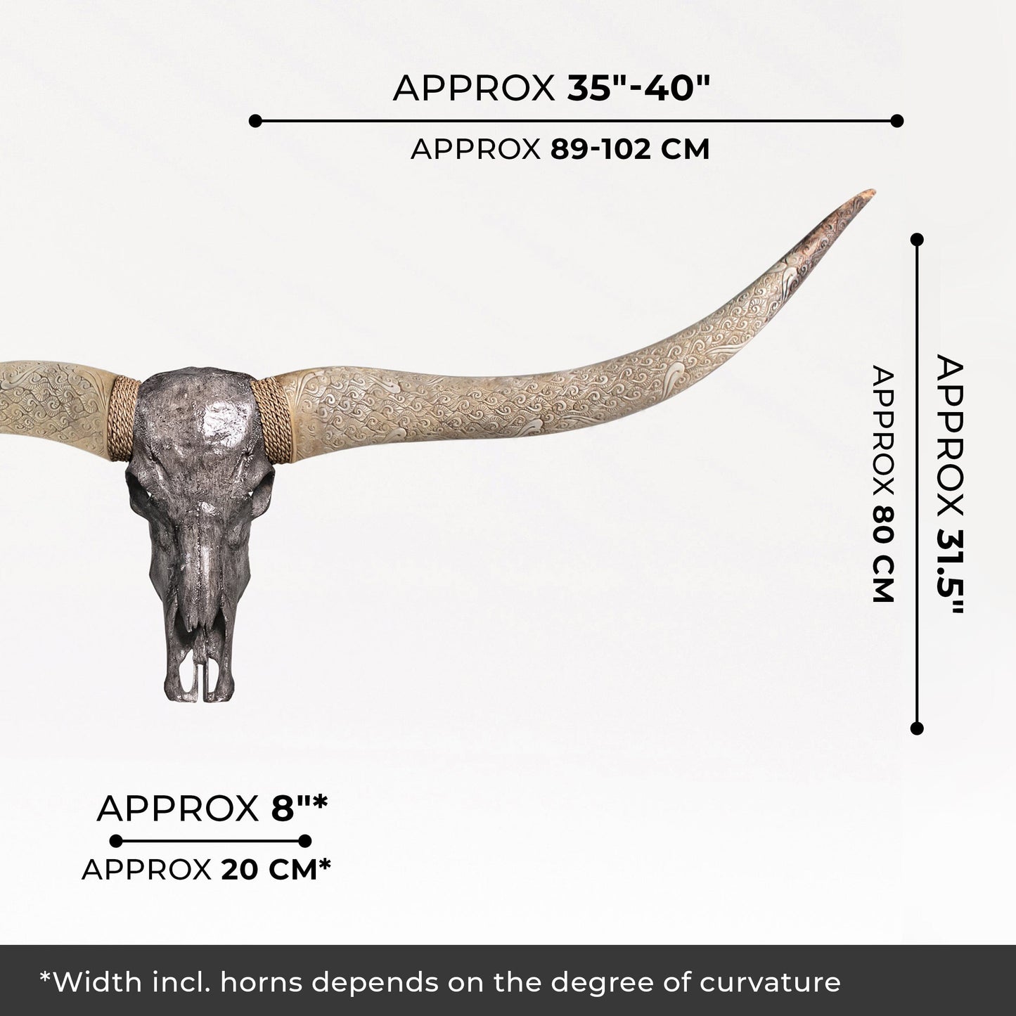 Longhorn Skull // XL Horns - Gray Storm
