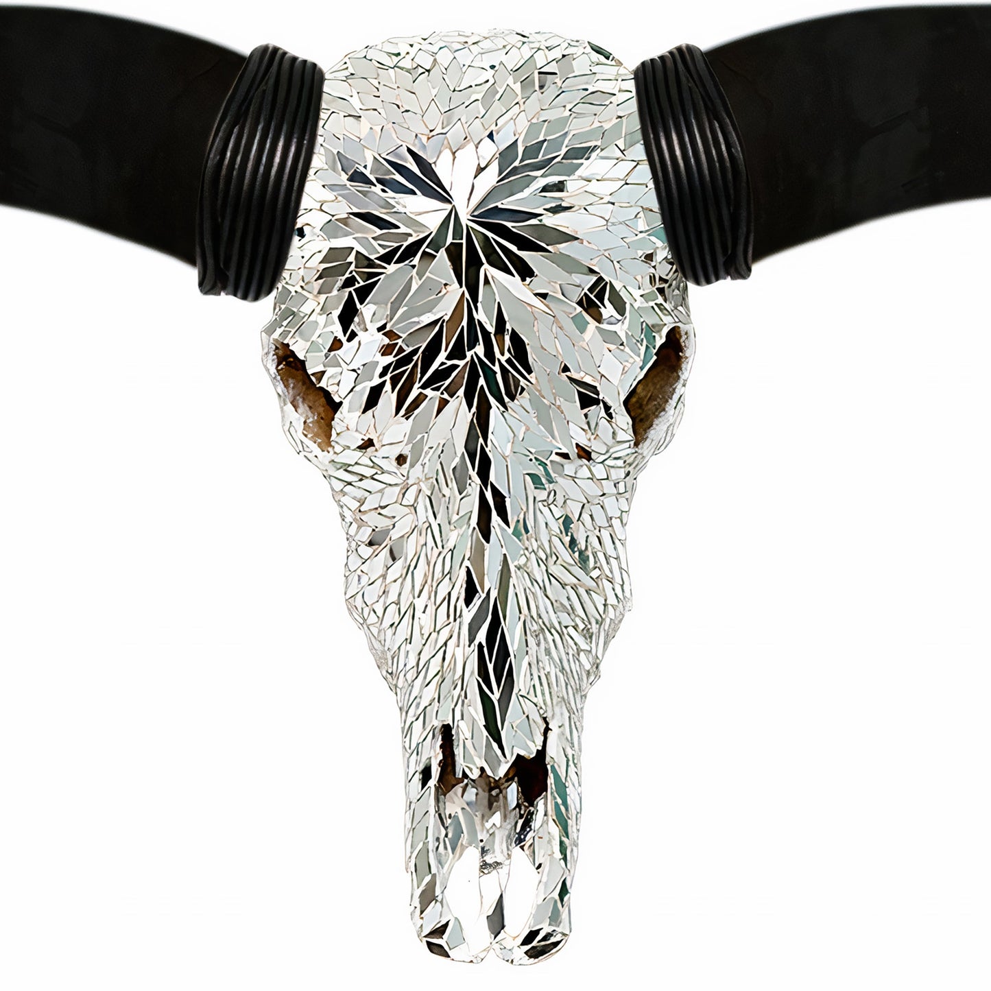 Longhorn Skull // Black Horns - Mirror // Mosaic Finish