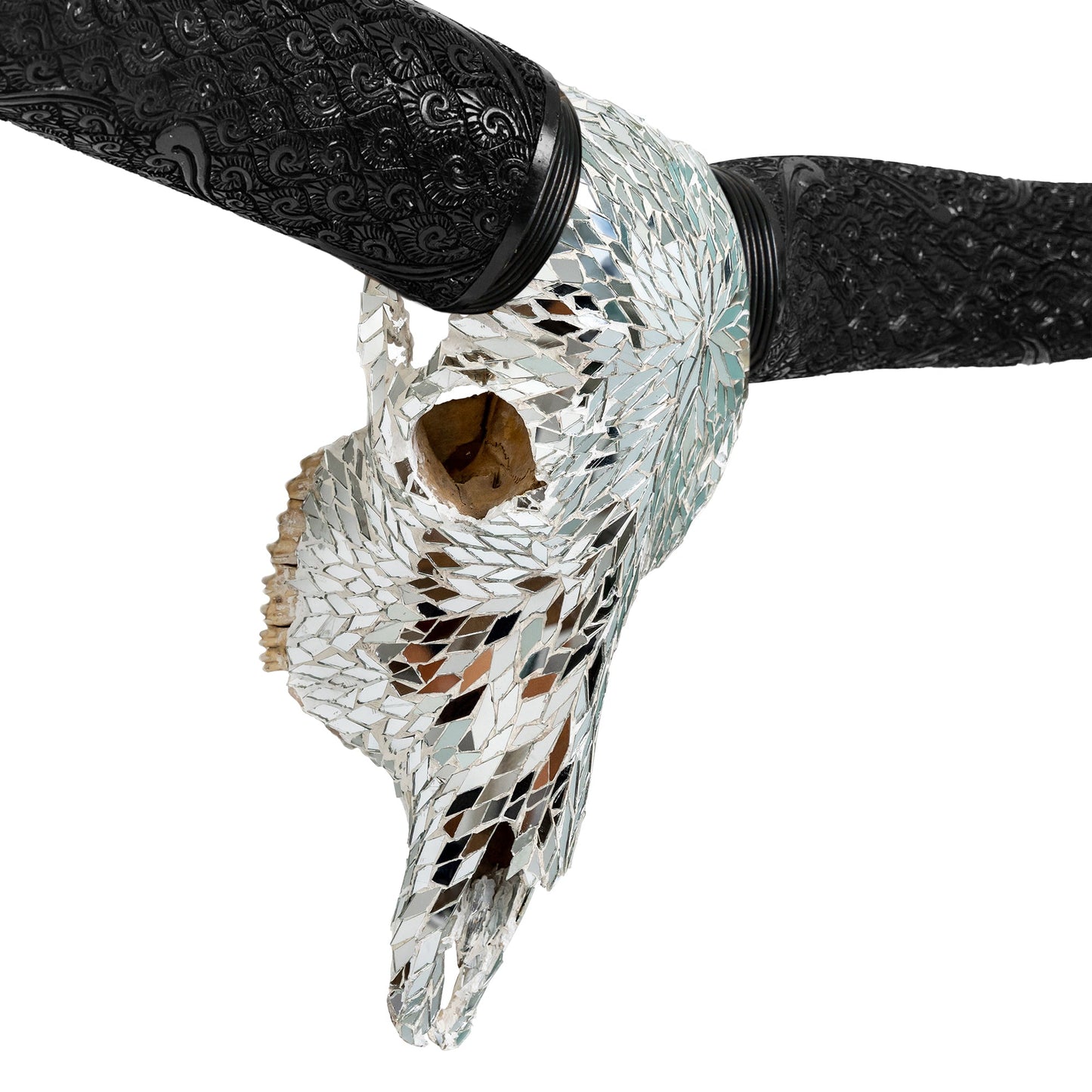 Longhorn Skull // Black Horns - Mirror // Mosaic Finish