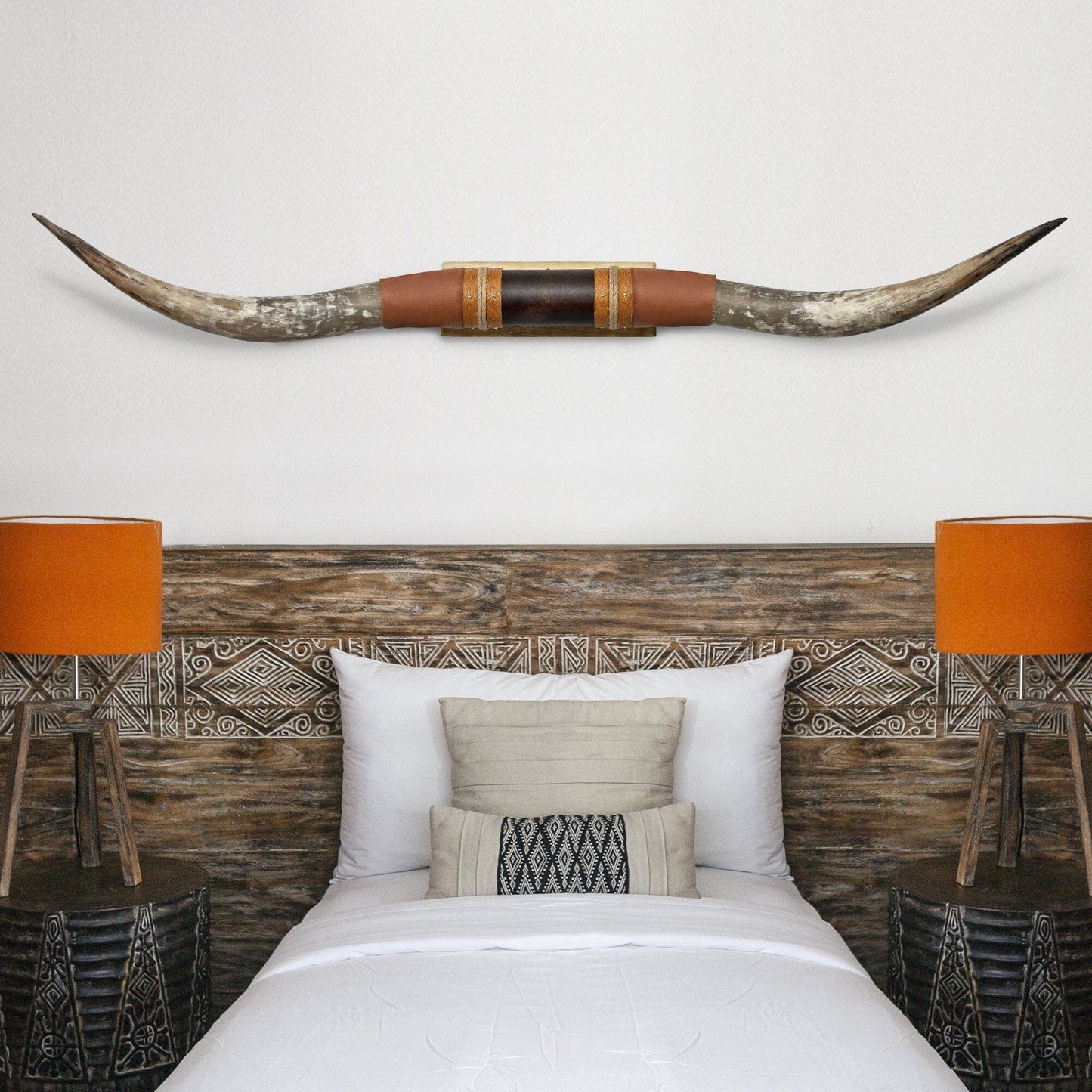Brown Leather Mount // Standard Longhorns - Trapper