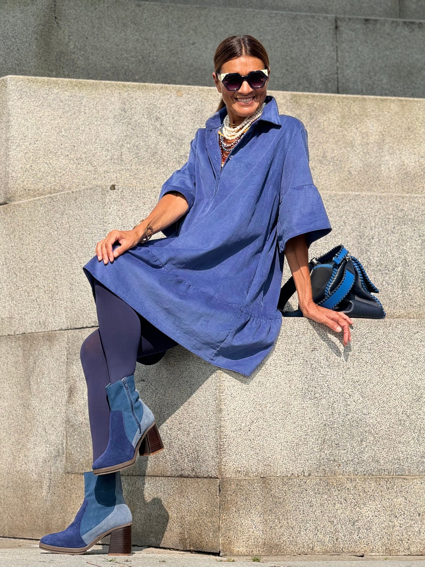 Dress Florentine Cord Blue