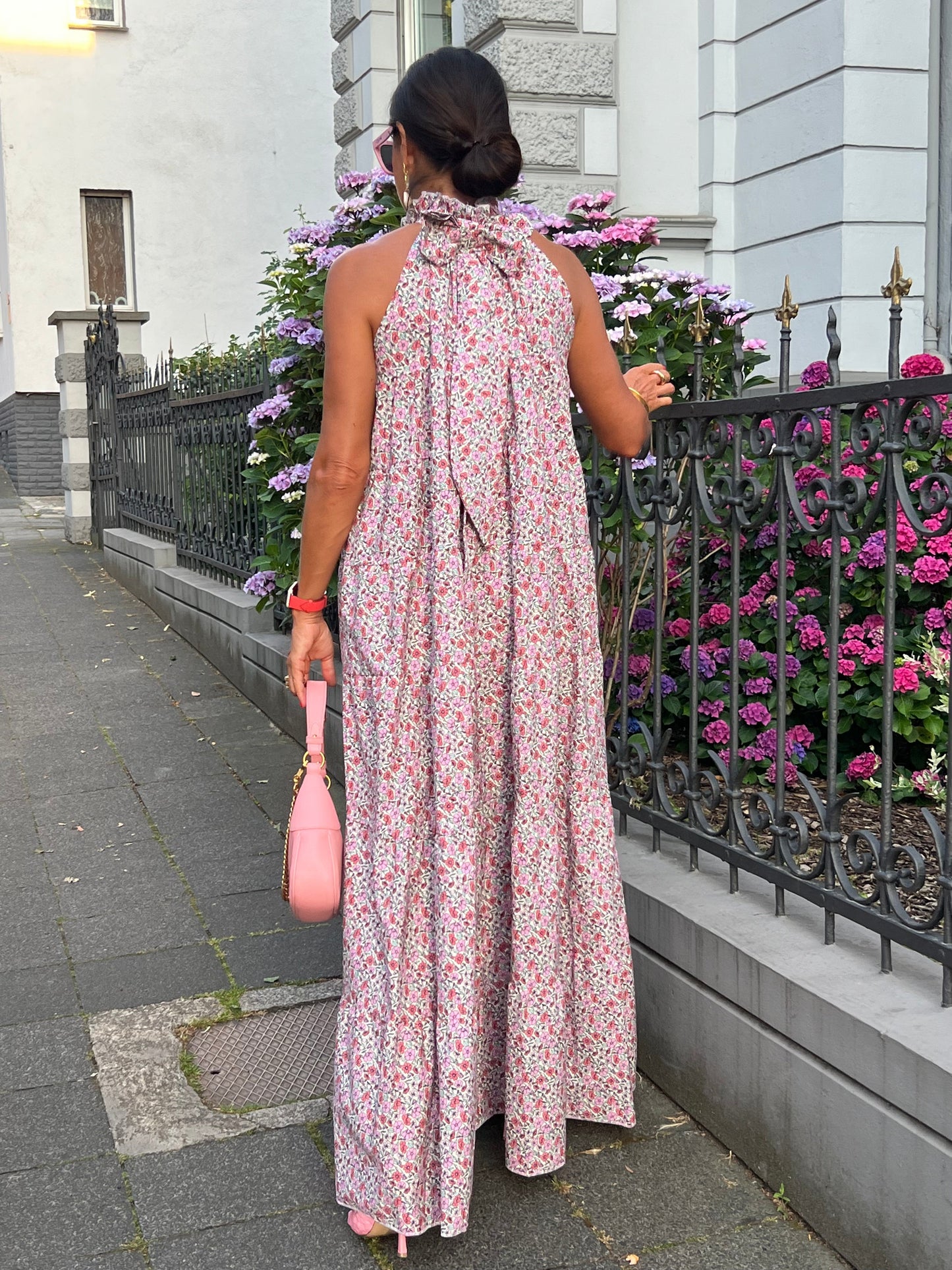 Dress Flowers Bow Pink