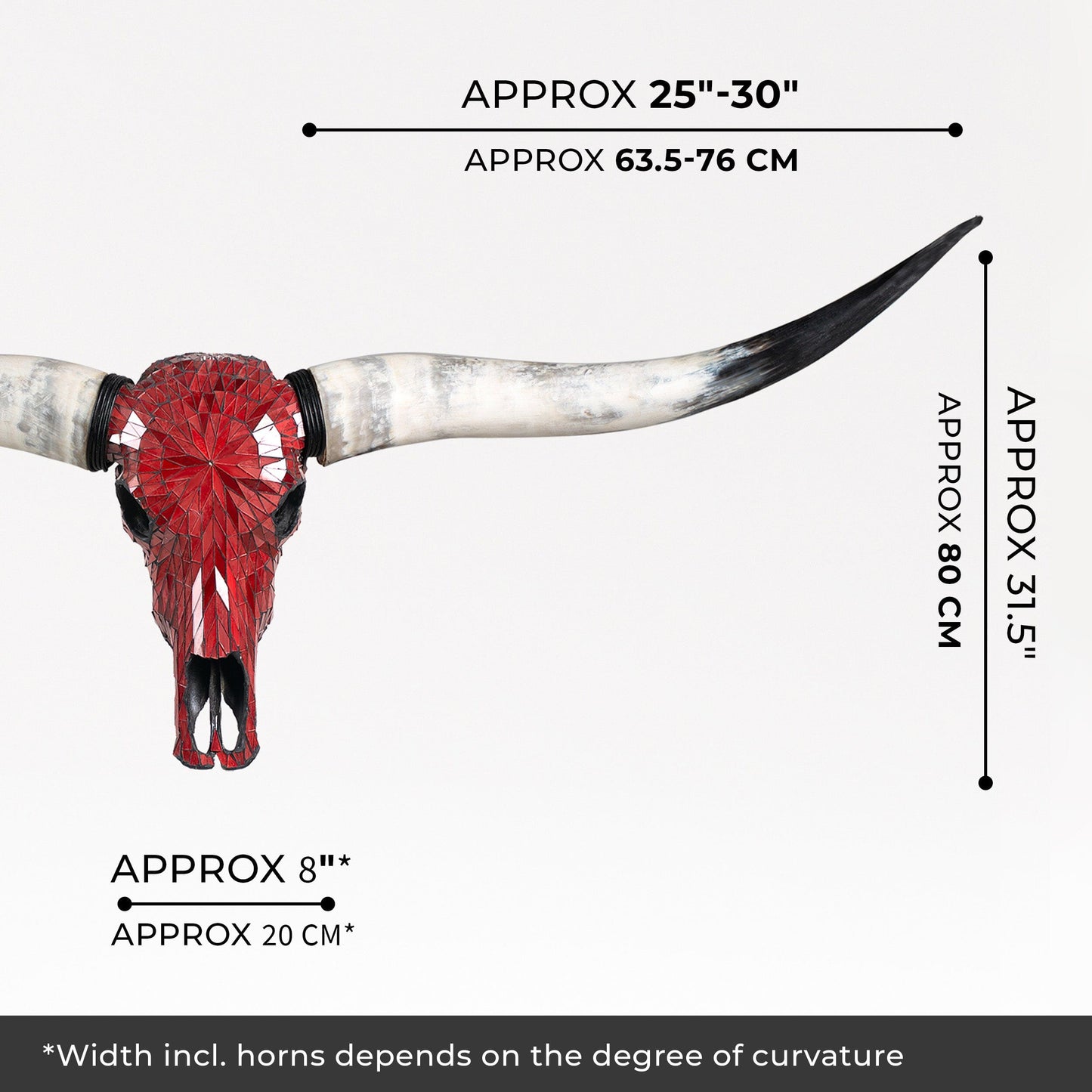 Longhorn Skull - Red Mirror // Mosaic Finish