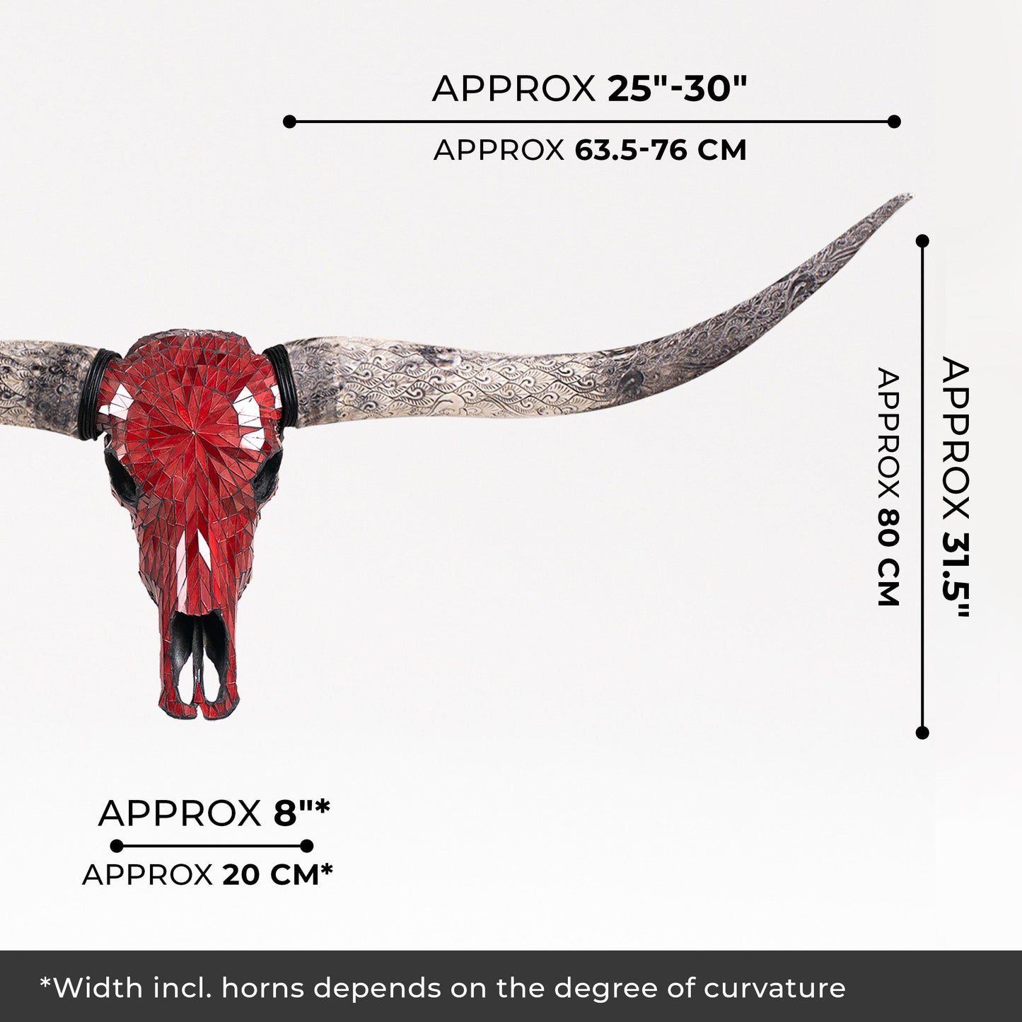 Longhorn Skull - Red Mirror // Mosaic Finish