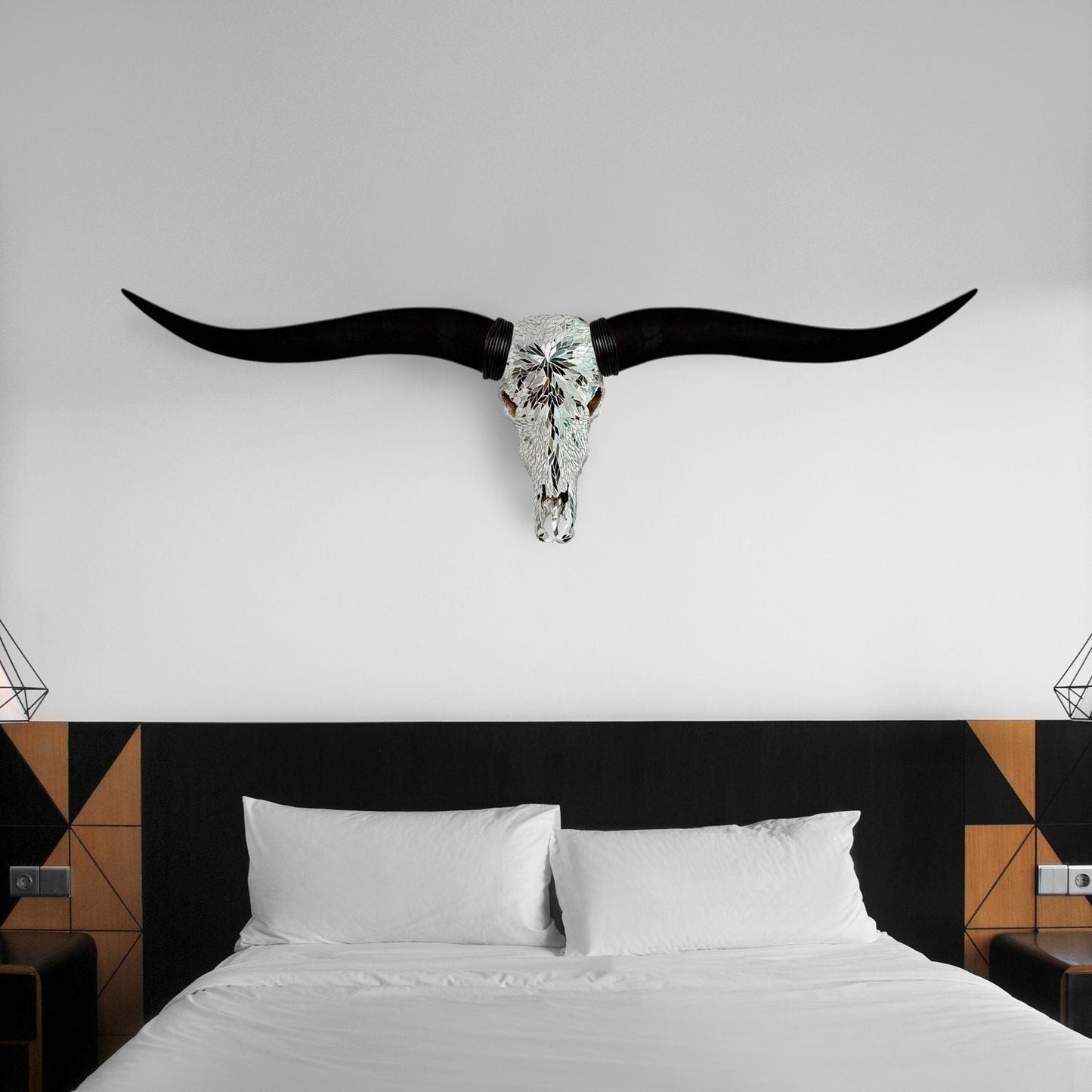 Longhorn Skull // Black Horns - Mirror // Mosaic Finish