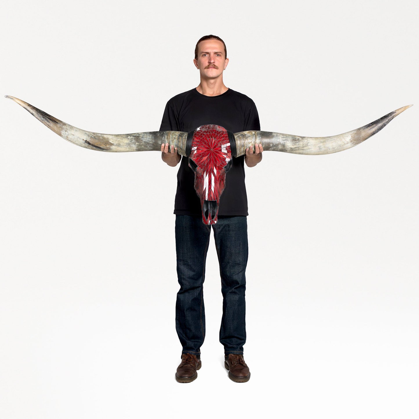 Longhorn Skull // XL Horns - Red Mirror // Mosaic Finish