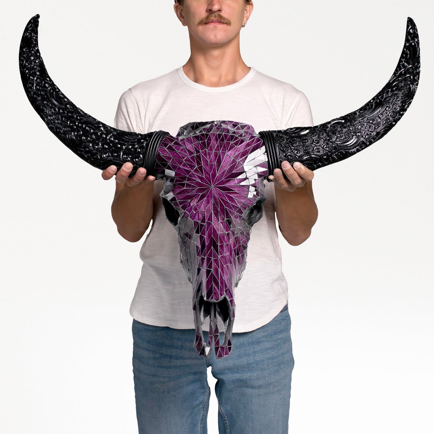 Buffalo Skull - Purple Mirror // Mosaic Finish