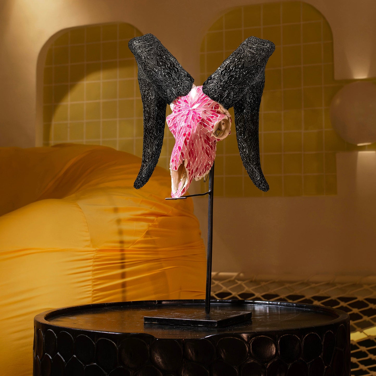 Ram Skull - Pink Mirror // Mosaic Finish