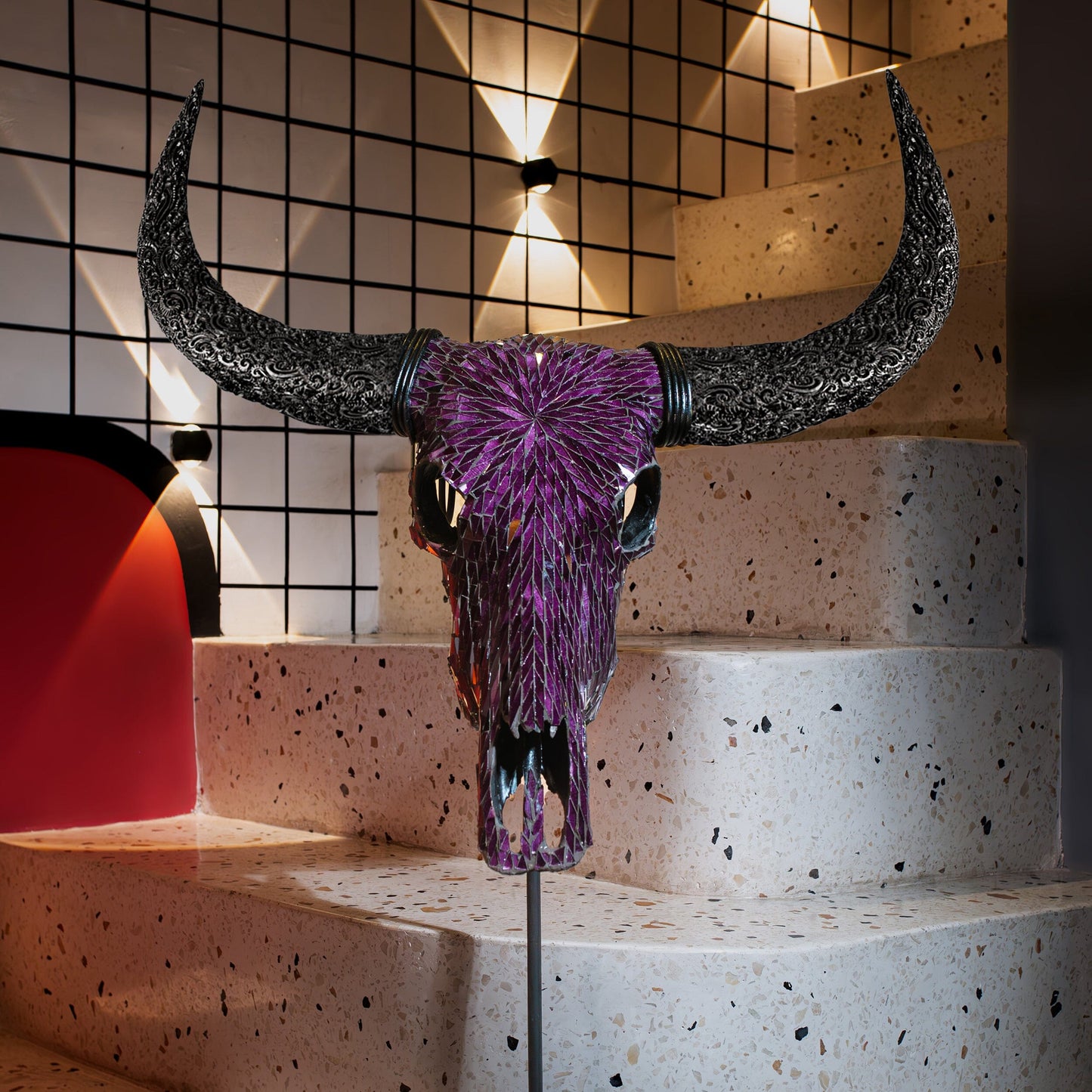Buffalo Skull - Purple Mirror // Mosaic Finish