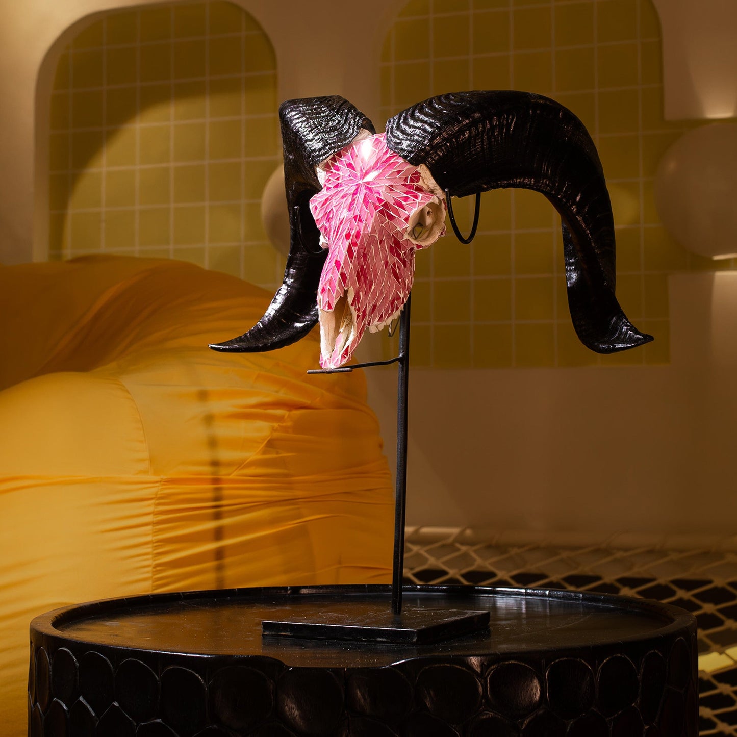 Ram Skull - Pink Mirror // Mosaic Finish