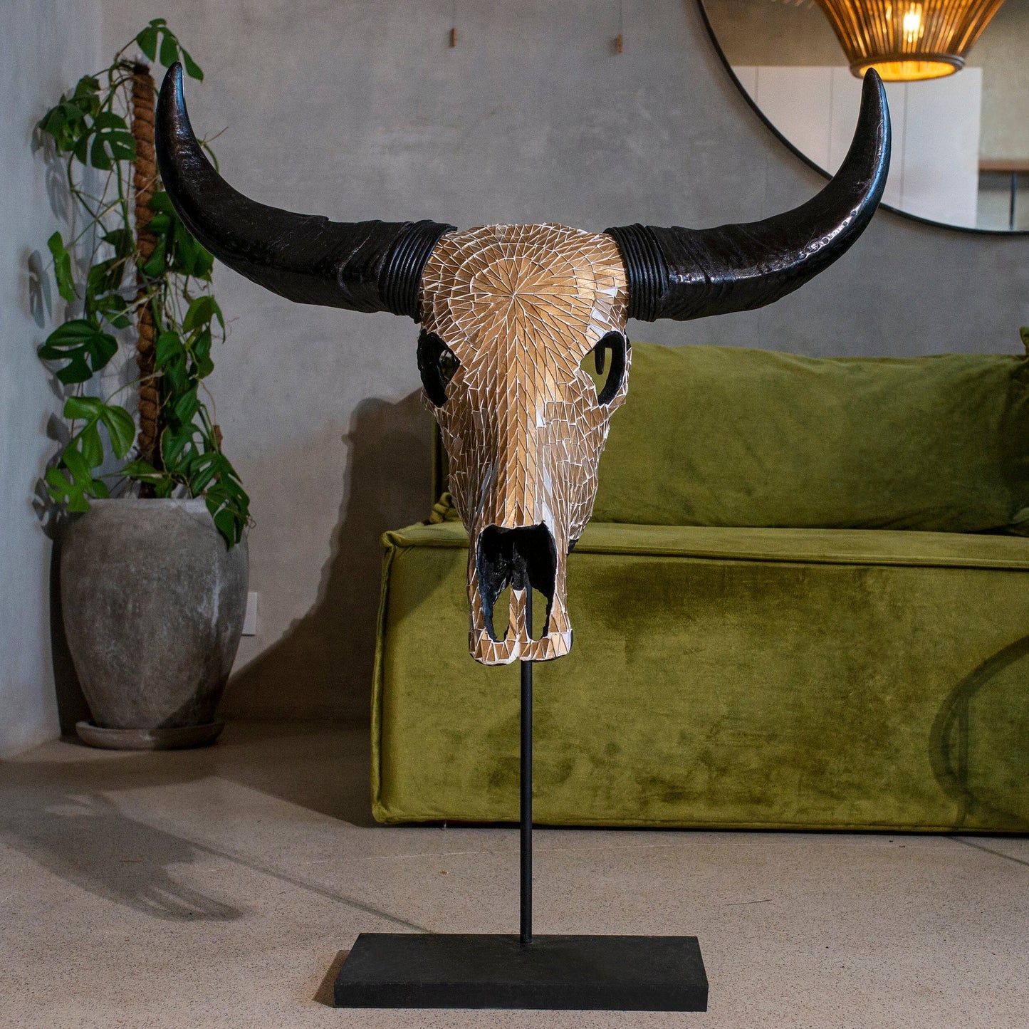 Buffalo Skull - Mocha Mirror // Mosaic Finish