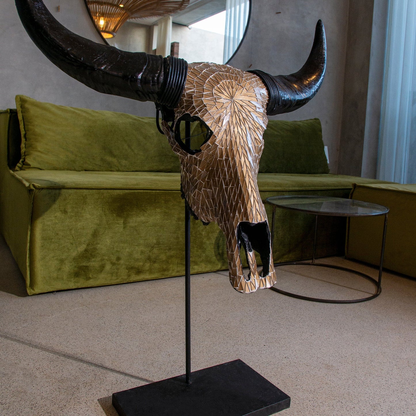 Buffalo Skull - Mocha Mirror // Mosaic Finish