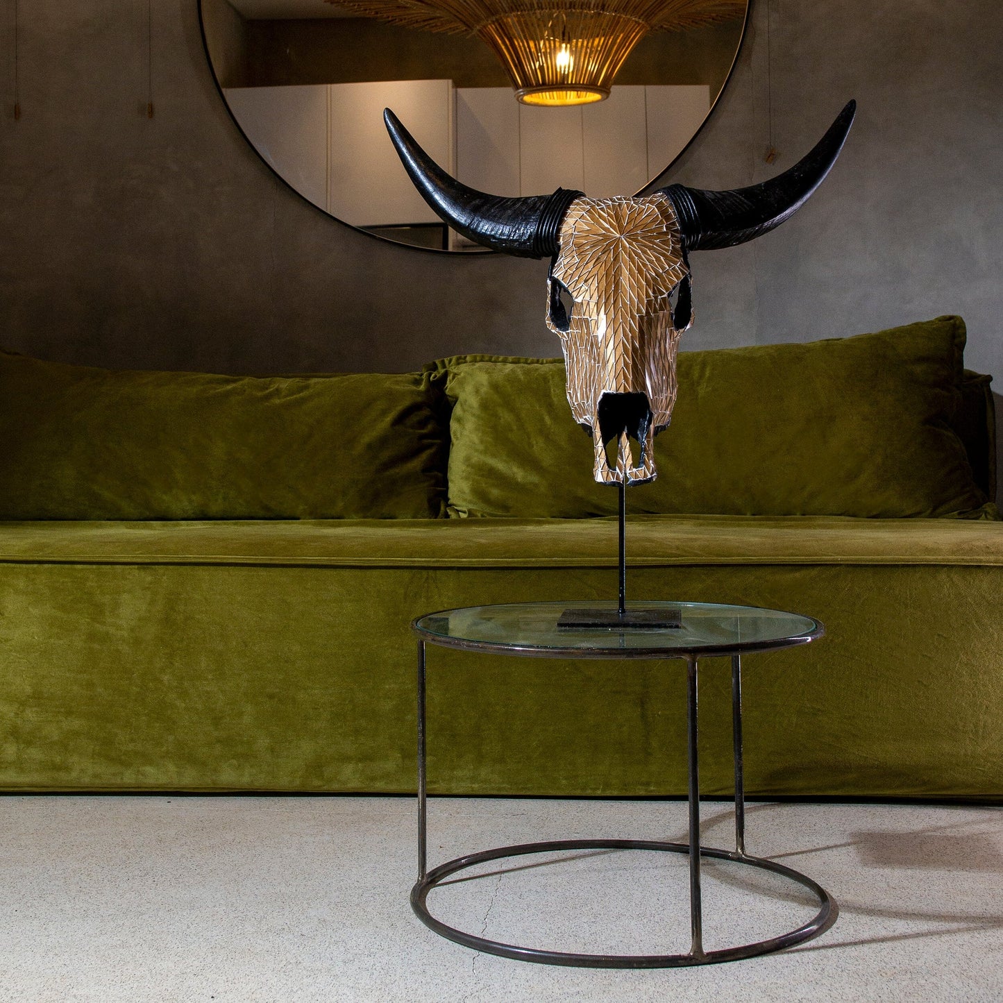 Cow Skull - Mocha Mirror // Mosaic Finish