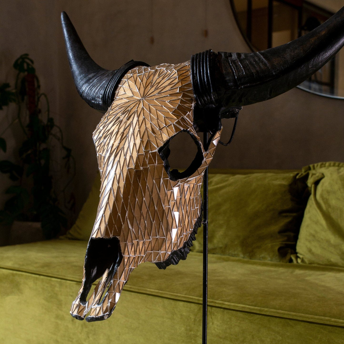 Cow Skull - Mocha Mirror // Mosaic Finish