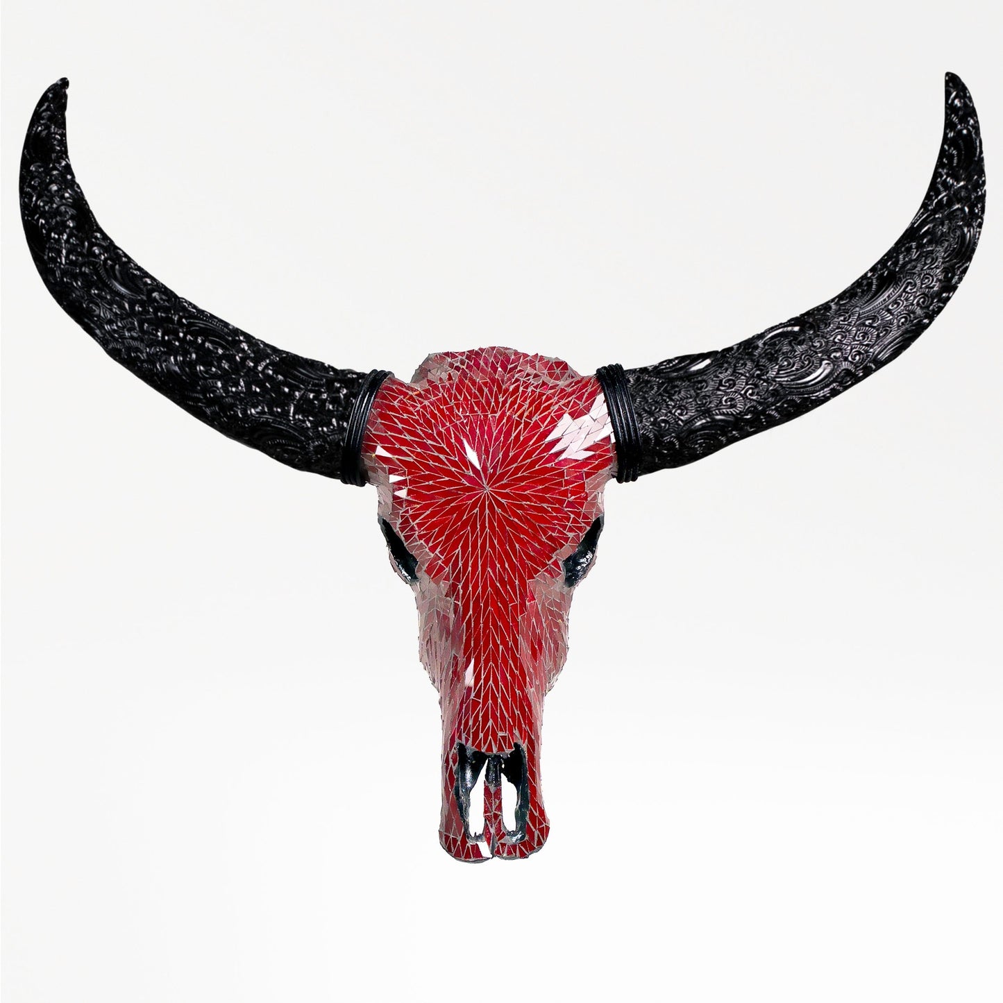 Buffalo Skull - Red Mirror // Mosaic Finish