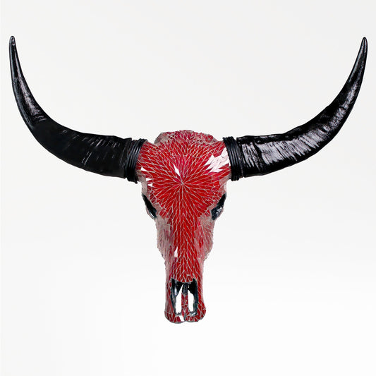 Buffalo Skull - Red Mirror // Mosaic Finish