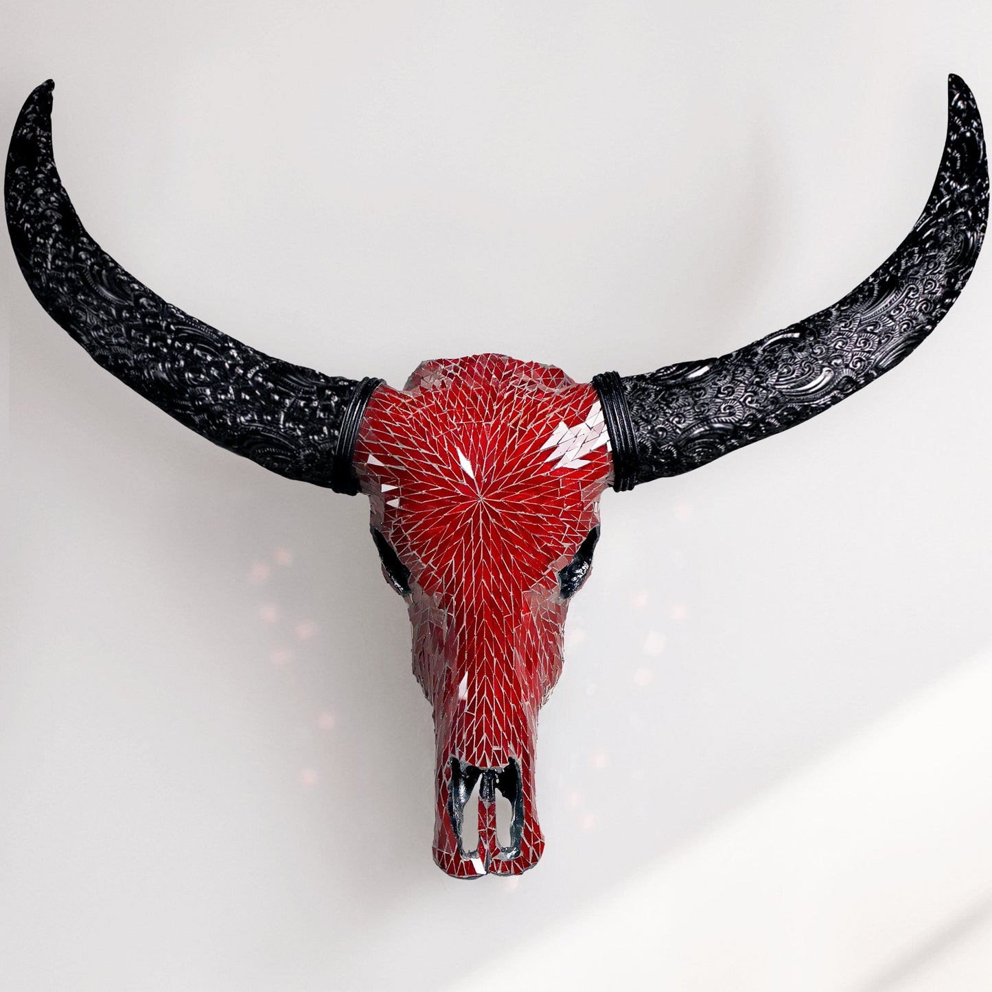 Buffalo Skull - Red Mirror // Mosaic Finish