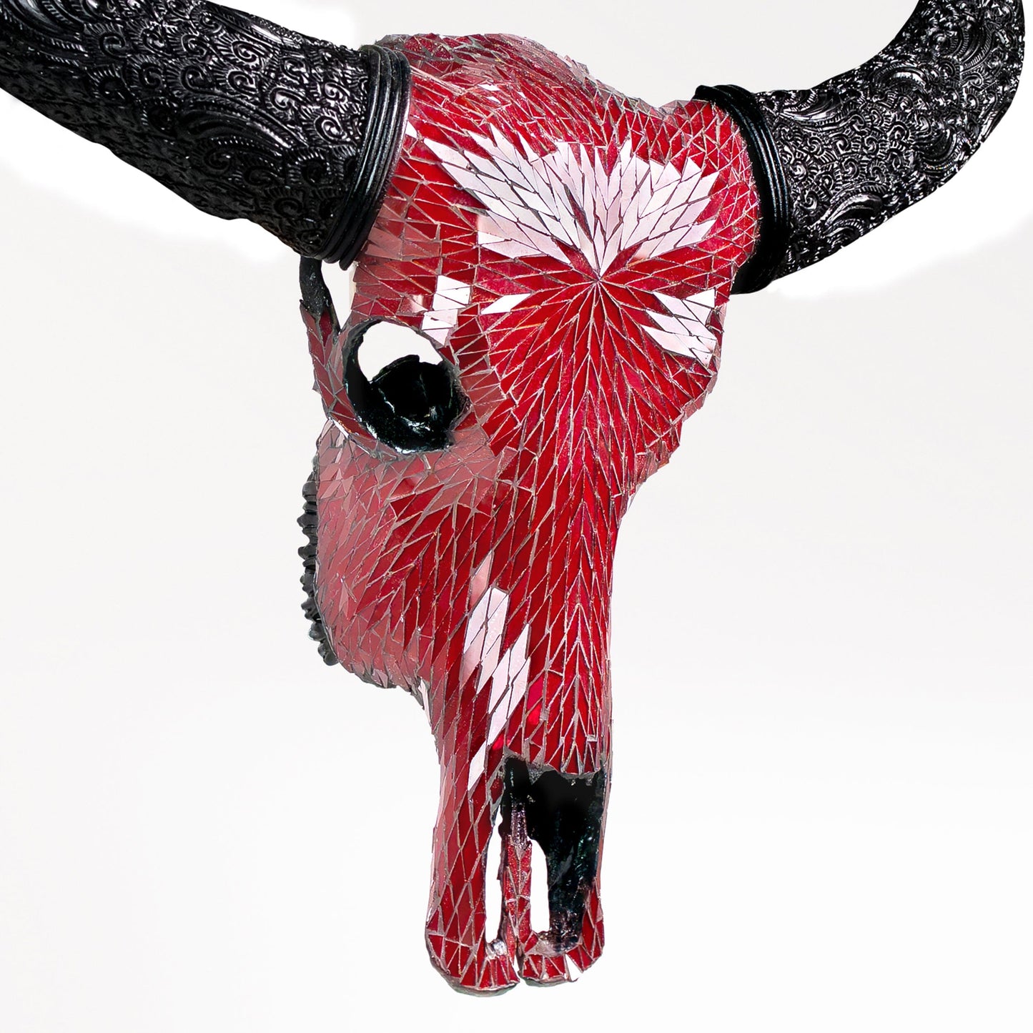 Buffalo Skull - Red Mirror // Mosaic Finish