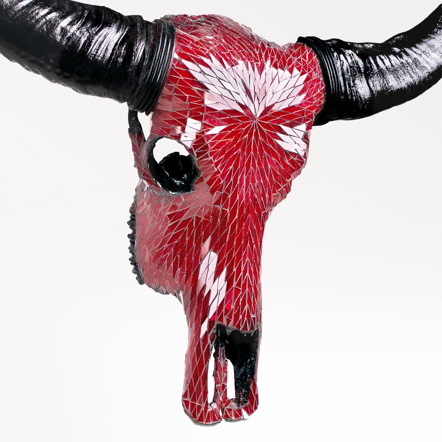 Buffalo Skull - Red Mirror // Mosaic Finish