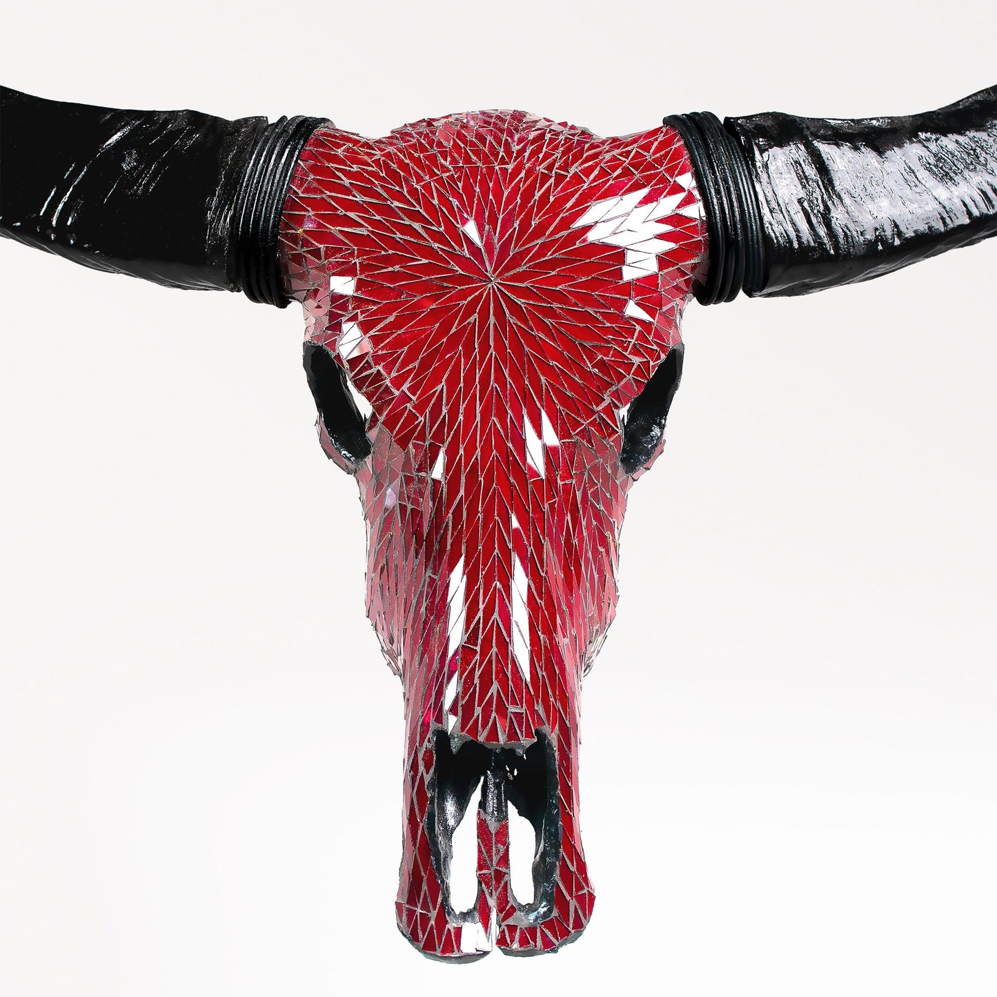 Buffalo Skull - Red Mirror // Mosaic Finish
