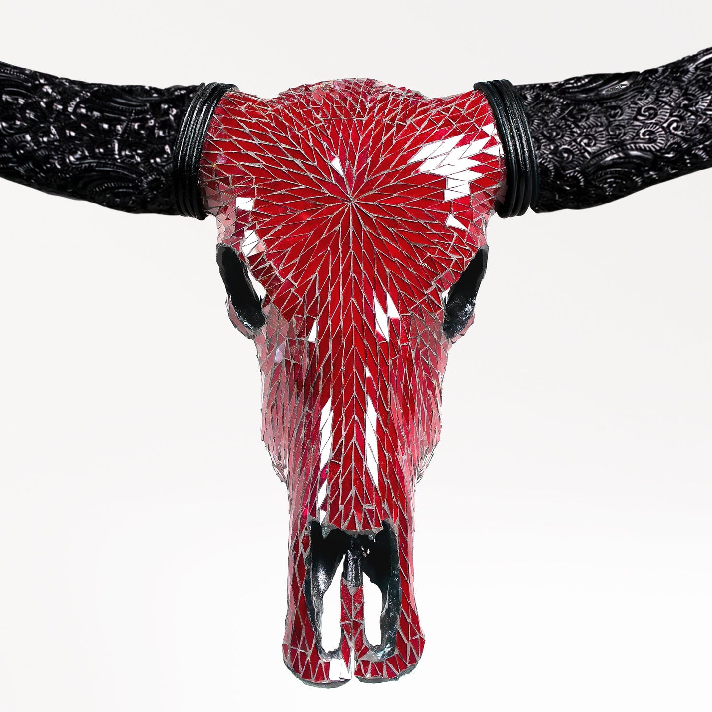 Buffalo Skull - Red Mirror // Mosaic Finish