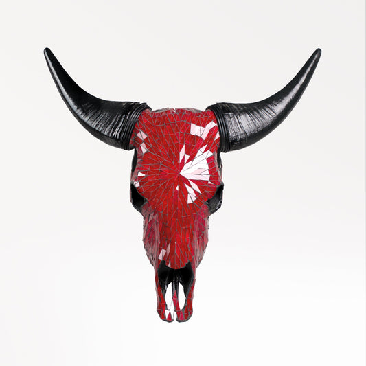 Cow Skull - Red Mirror // Mosaic Finish