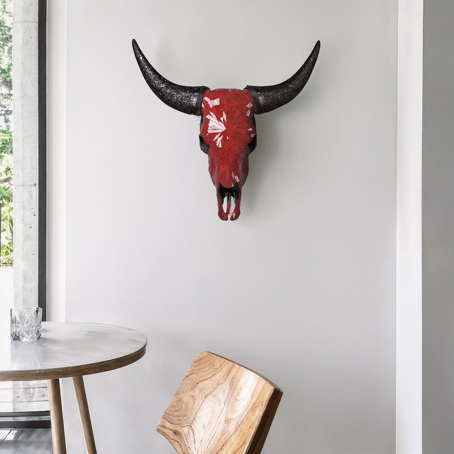 Cow Skull - Red Mirror // Mosaic Finish