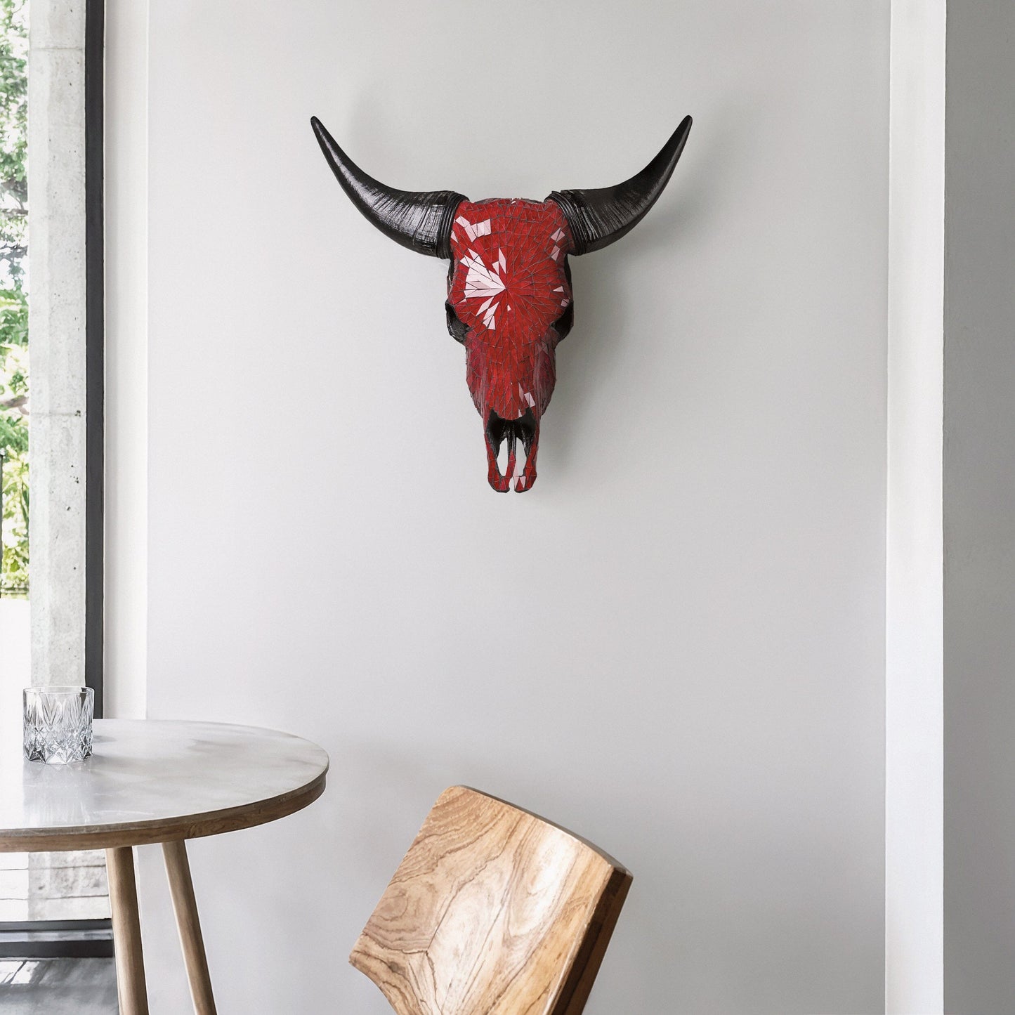 Cow Skull - Red Mirror // Mosaic Finish