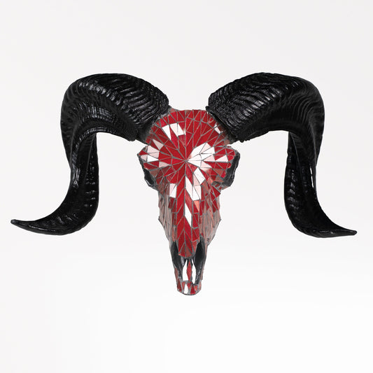 Ram Skull - Red Mirror // Mosaic Finish