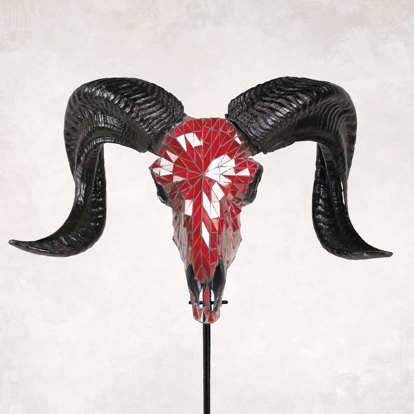 Ram Skull - Red Mirror // Mosaic Finish