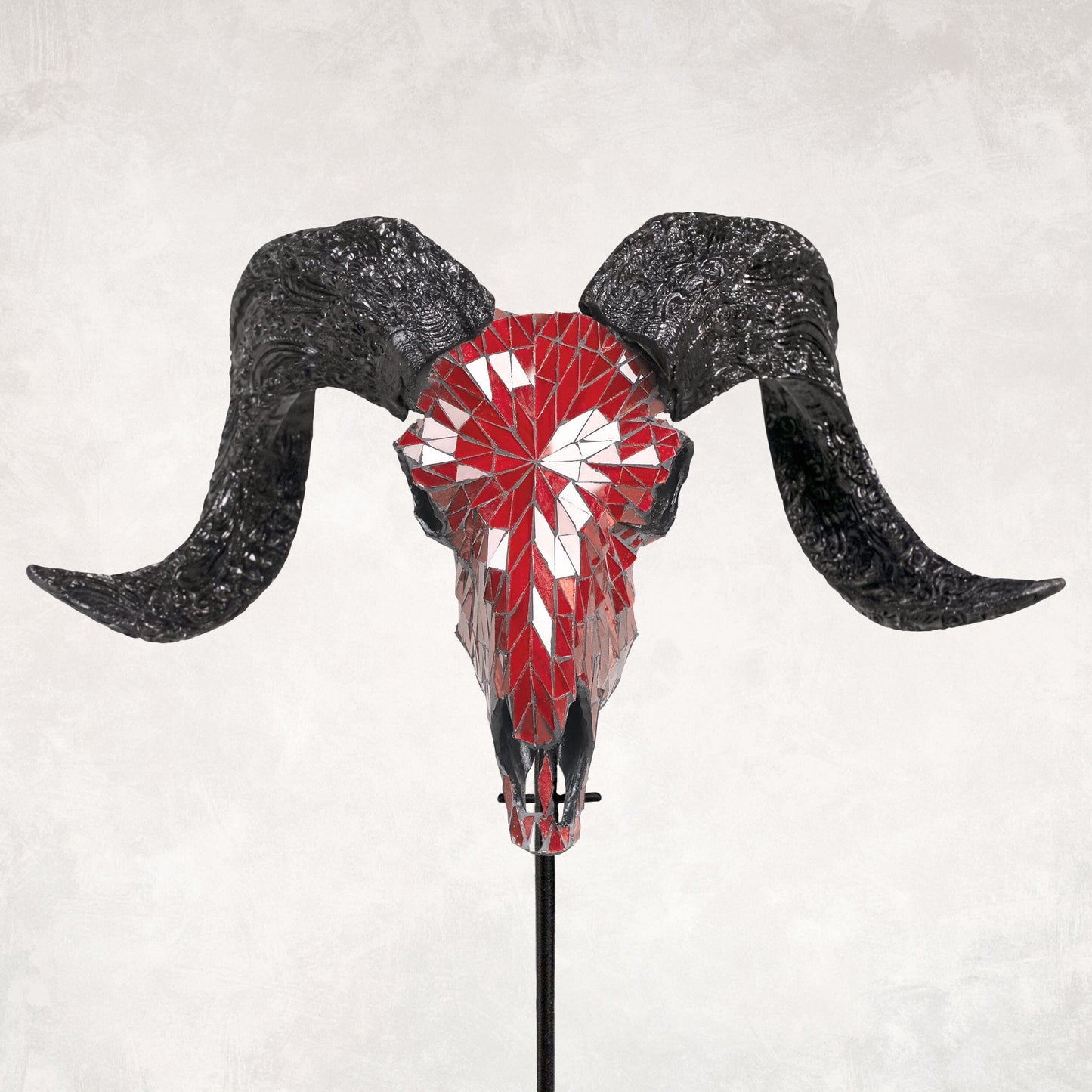 Ram Skull - Red Mirror // Mosaic Finish