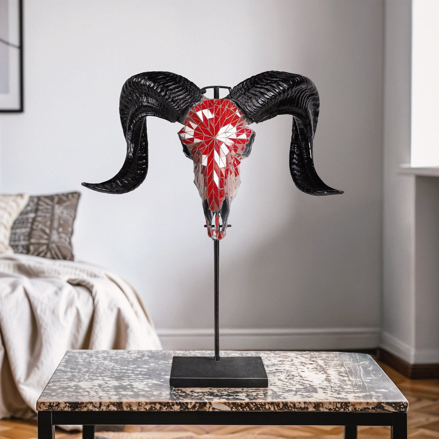 Ram Skull - Red Mirror // Mosaic Finish