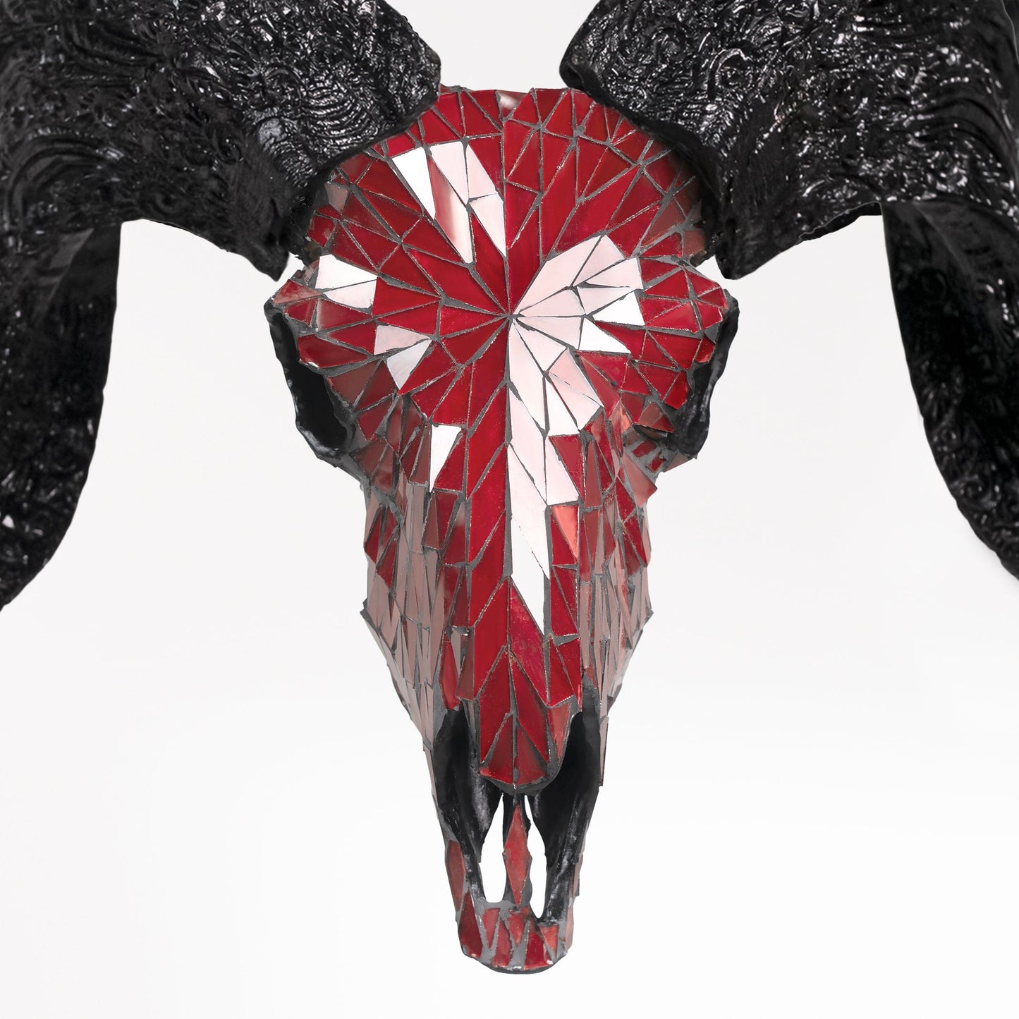 Ram Skull - Red Mirror // Mosaic Finish