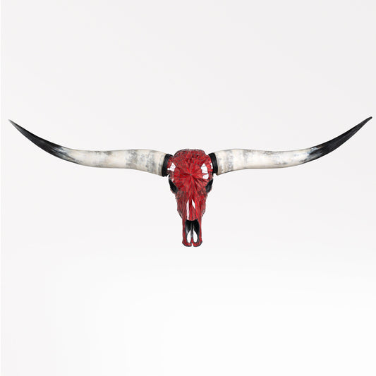 Longhorn Skull - Red Mirror // Mosaic Finish