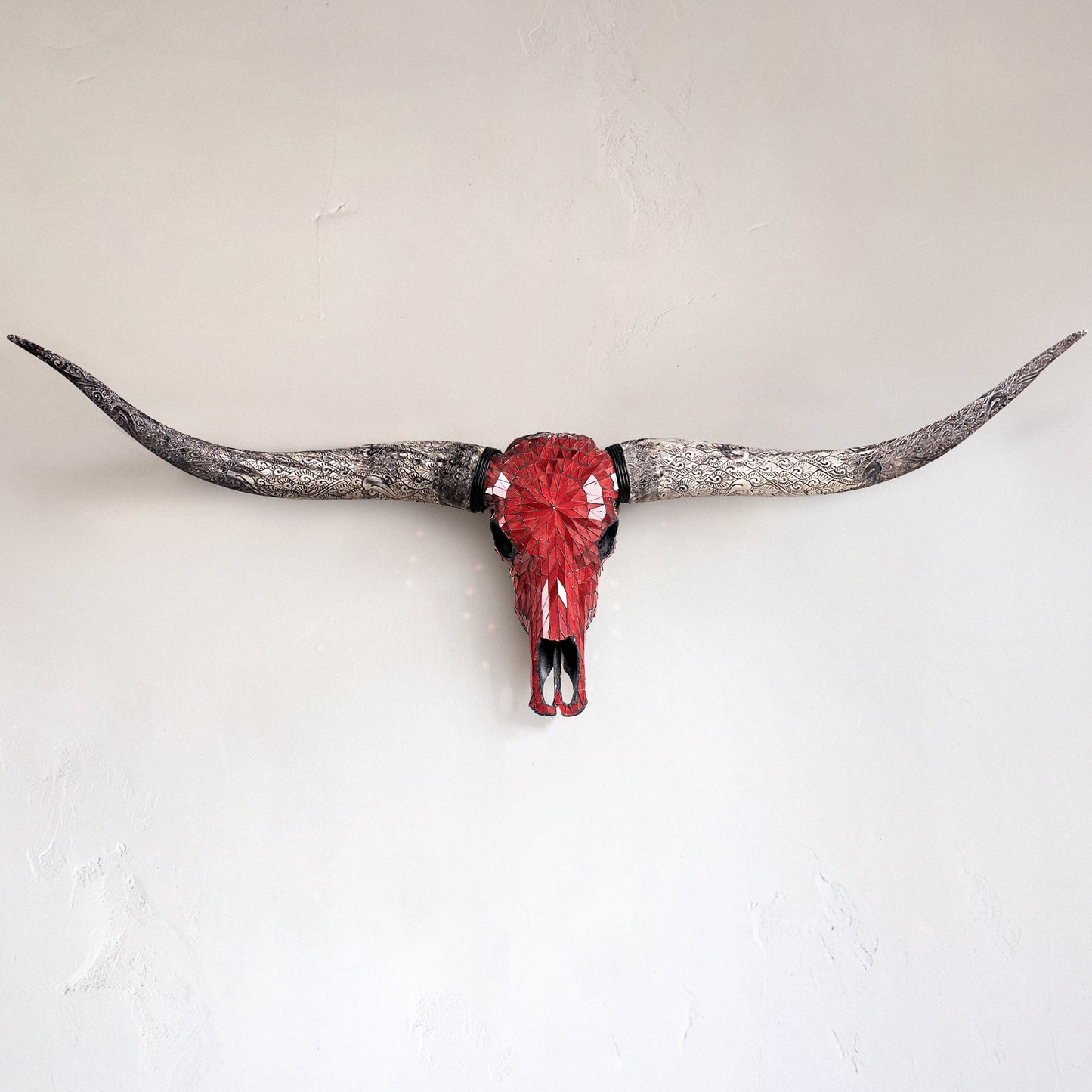 Longhorn Skull - Red Mirror // Mosaic Finish