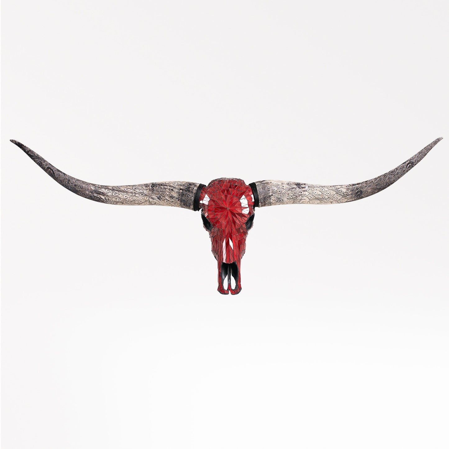Longhorn Skull - Red Mirror // Mosaic Finish