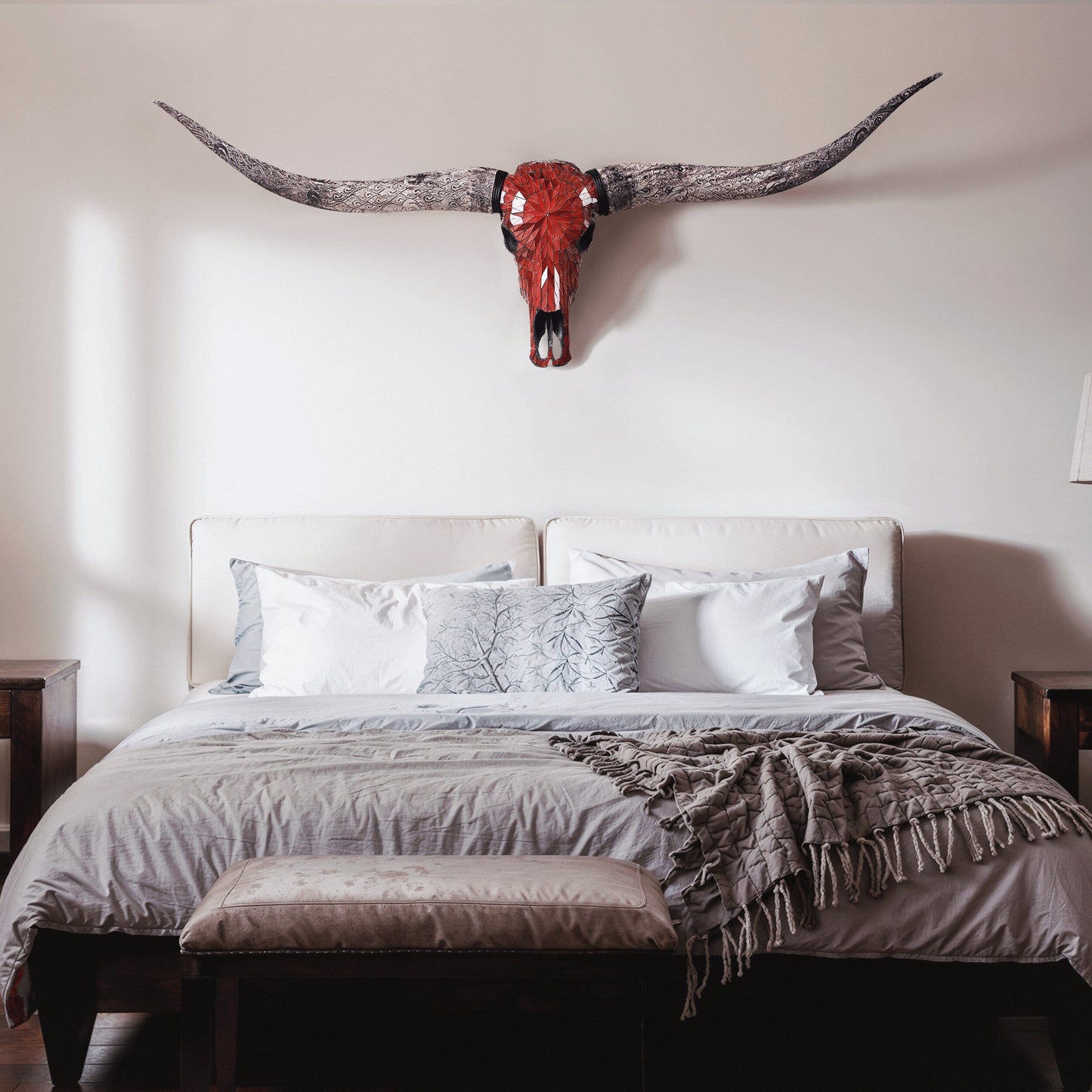 Longhorn Skull - Red Mirror // Mosaic Finish